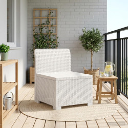 Sofá de jardim 1 lugar look rattan PP branco