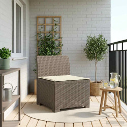 Sofá de jardim 1 lugar com almofada look rattan PP
