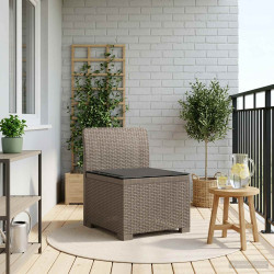 Sofá de jardim 1 lugar com almofada look rattan PP