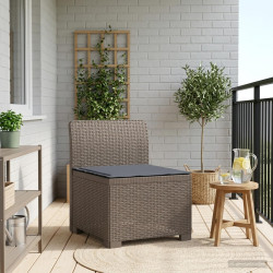 Sofá de jardim 1 lugar com almofada look rattan PP