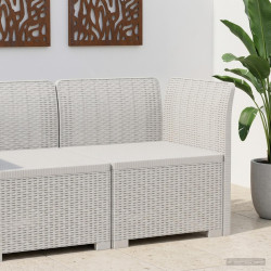 Sofá de jardim 1 lugar look rattan PP branco