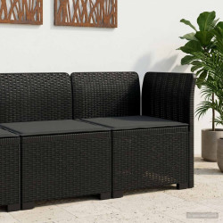 Sofá de jardim 1 lugar com almofada look rattan PP antracite
