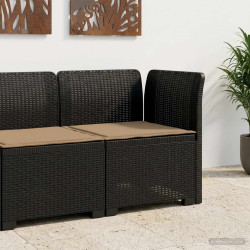 Sofá de jardim 1 lugar com almofada look rattan PP antracite