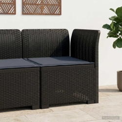 Sofá de jardim 1 lugar com almofada look rattan PP antracite