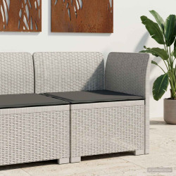 Sofá de jardim 1 lugar com almofada look rattan PP branco