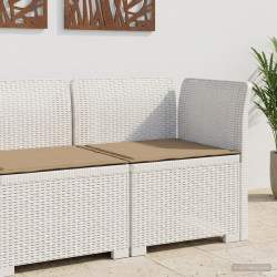 Sofá de jardim 1 lugar com almofada look rattan PP branco