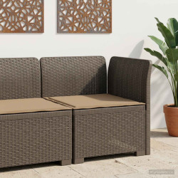 Sofá de jardim 1 lugar com almofada look rattan PP
