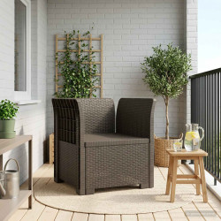 Poltrona 1 lugar look rattan PP cinzento-claro