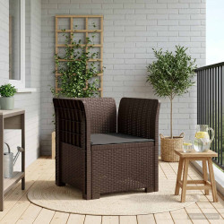 Poltrona 1 lugar com almofada look rattan PP castanho