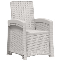 Cadeira de jardim reclinável com aparência de rattan branco PP