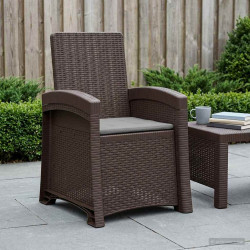 Cadeira de jardim reclinável com aparência de rattan PP