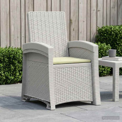 Cadeira de jardim reclinável com aparência de rattan PP
