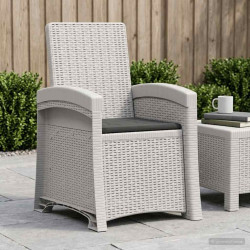 Cadeira de jardim reclinável com aparência de rattan PP