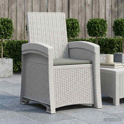 Cadeira de jardim reclinável com aparência de rattan PP