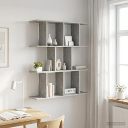 Prateleira de parede cinzento cimento 80 x 20 x 96 cm