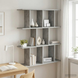 Prateleira de parede cinzento cimento 102 x 20 x 96 cm