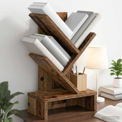 Estante de livros em árvore 3 níveis 30 x 18 x 48 cm