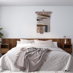 Cabeceira cama + armários madeira processada carvalho castanho