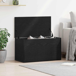 Caixa de armazenamento carvalho preto 84 x 42 x 46 cm
