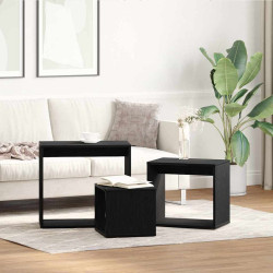 Mesa de ninho 3 unid. carvalho preto 55 x 30 x 50 cm