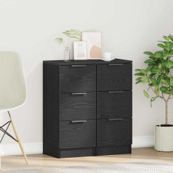 Buffet 2 unid. carvalho preto 30 x 30 x 70 cm