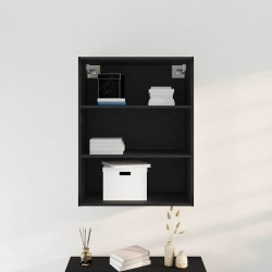 Armário de parede suspenso carvalho preto 69,5 x 32,5 x 90 cm