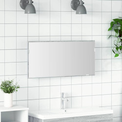Espelho cinza alto sonoma 80 x 37 cm vidro e madeira engenharia