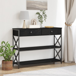 Mesa de console com gaveta carvalho preto 100 x 28 x 75 cm