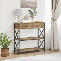 Mesa de console carvalho artisiano 75 x 28 x 75 cm