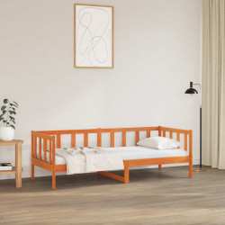 Estrutura da cama com cabeceira marrom cera 90 x 190 cm