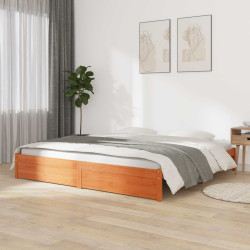 Estrutura da cama marrom cera 150 x 200 cm