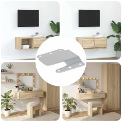 Suporte de montagem flush 419 prateado 75 x 66 x 1,4 mm aço