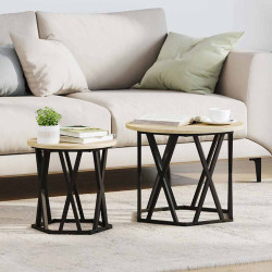 Mesa lateral 2 unid. carvalho sonoma 50 x 50 x 40 cm