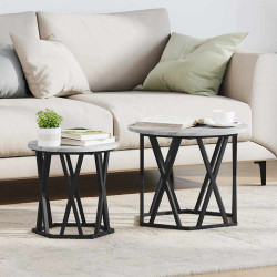 Mesa de centro 2 unid. cinza sonoma 50 x 50 x 50 cm