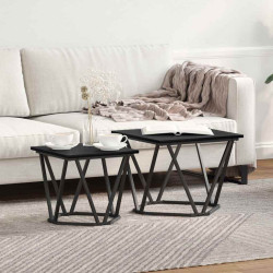 Conjunto de mesas de apoio 2 unid. carvalho preto