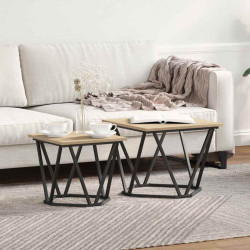 Conjunto de mesas de apoio 2 unid. carvalho sonoma