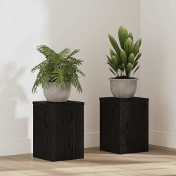 Suporte para plantas 2 unid. carvalho preto 20 x 20 x 30 cm