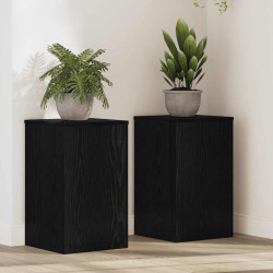 Suporte para plantas 2 unid. carvalho preto 30 x 30 x 50 cm