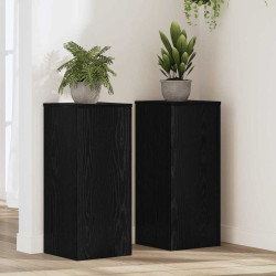 Suporte para plantas 2 unid. carvalho preto 30 x 30 x 70 cm