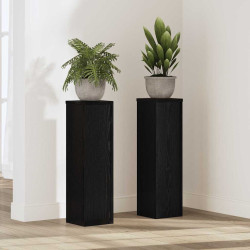 Suporte para plantas 2 unid. carvalho preto 17 x 17 x 60 cm
