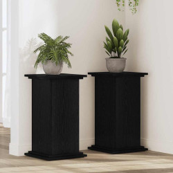 Suporte para plantas carvalho preto 33 x 33 x 60 cm