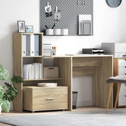Gabinete de gavetas com roda carvalho sonoma 55 x 45 x 31 cm