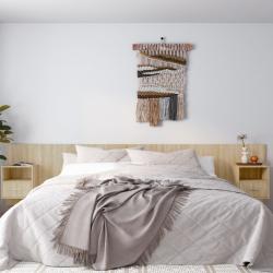 Cabeceira cama + armários madeira processada carvalho sonoma
