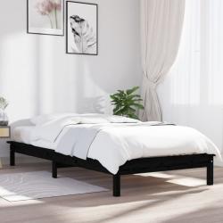 Estrutura de cama solteiro 90x190 cm pinho maciço preto