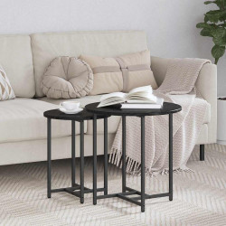 Conjunto de mesas de apoio 2 unid. carvalho preto