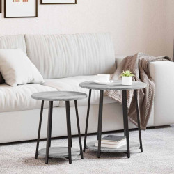 Conjunto de mesas de apoio 2 unid. sonoma cinza e preto