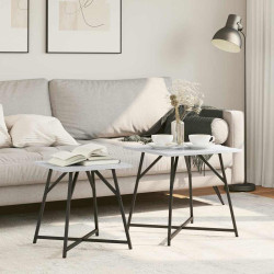 Conjunto de mesas de apoio 2 unid. sonoma cinza e preto
