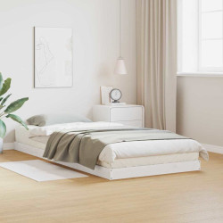 Estrado de cama branco 80 x 220 cm madeira de pinheiro sólida