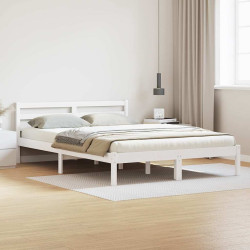 Estrutura da cama com cabeceira branco 215,5 x 145,5 x 69,5 cm