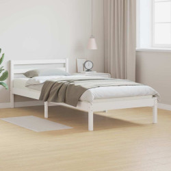 Estrutura da cama com cabeceira branco 225,5 x 95,5 x 69,5 cm